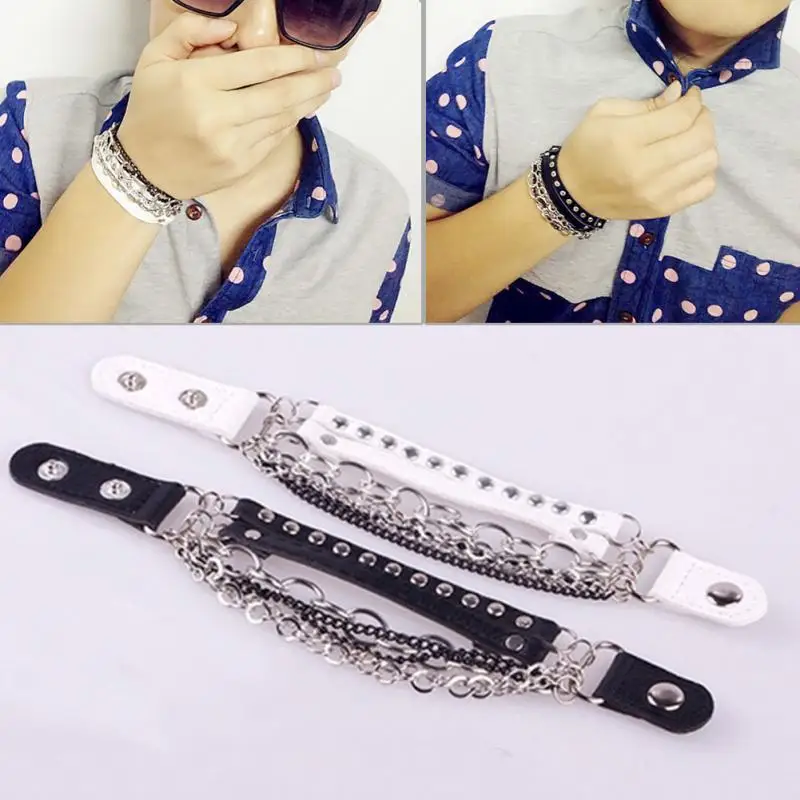 Модные очаровательные панк рок браслеты с заклепками металлическая Тяжелая