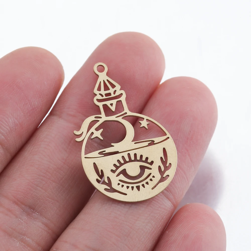 6 шт. необработанные латунные турецкие подвески для глаз лазерная вырезка
