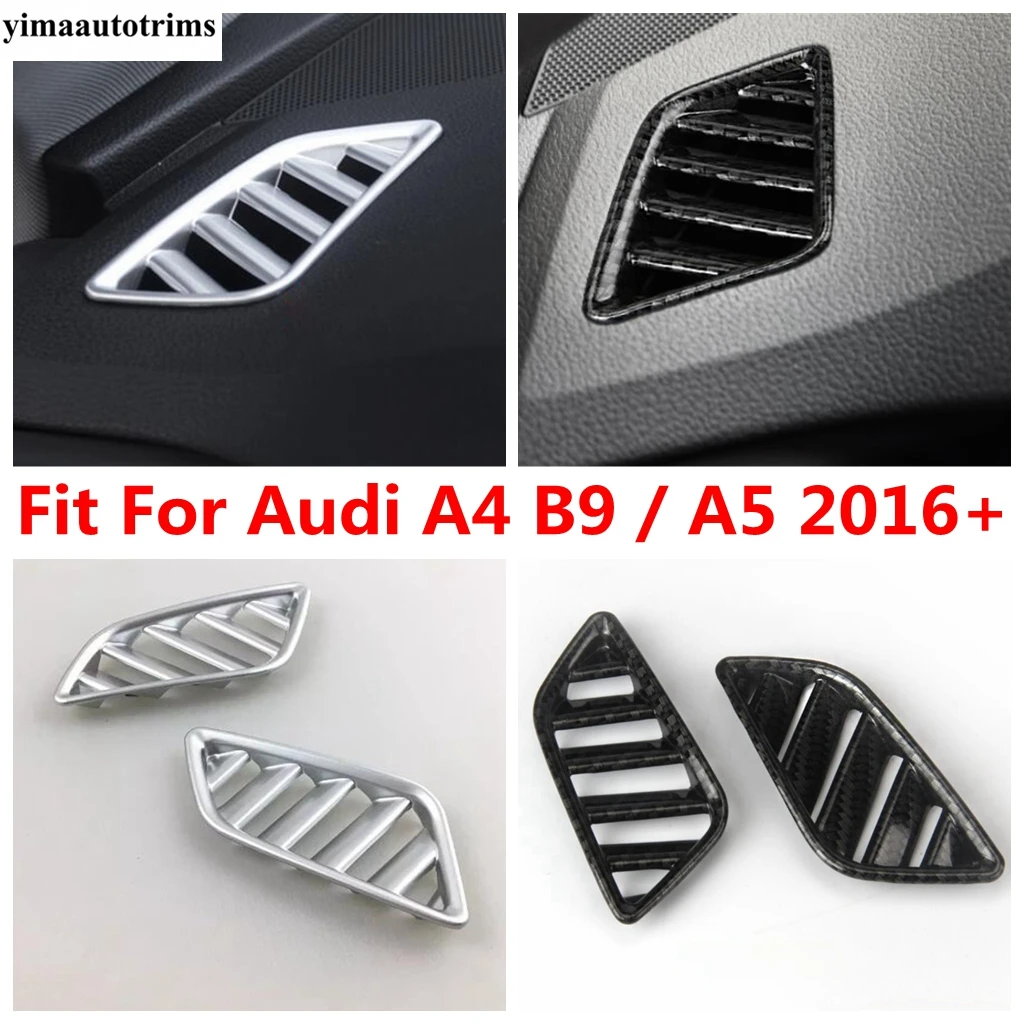 

Car Dashboard Air AC Vent Outlet Frame Decor Cover Trim For Audi A4 B9 / A5 2016 -2020 Matte / Carbon Fiber Accessories Interior