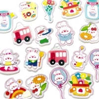 40 pcspack lovely happy rabbit handbook decorative stickers diy kids story book stickers