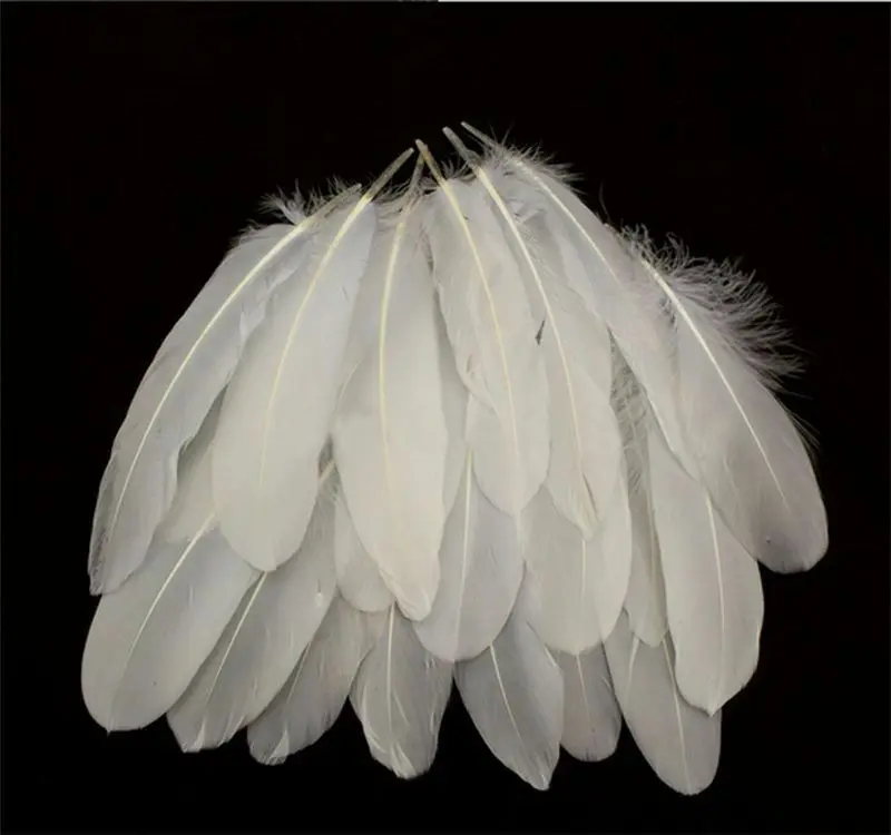 

Charming White Beautiful Large Goose Feathers Wedding Hat Hair Decor USQ 50pcs