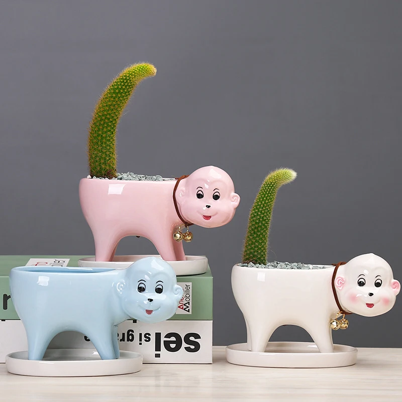 

Скандинавский цветочный горшок в виде обезьяны для дома и офиса
