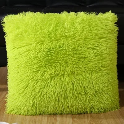 Green Плюшевая наволочка для дивана 43x43 см, бархатная однотонная черная, белая, красная, зеленая, фиолетовая, серая декоративная наволочка, наволочки - Цвет: Green