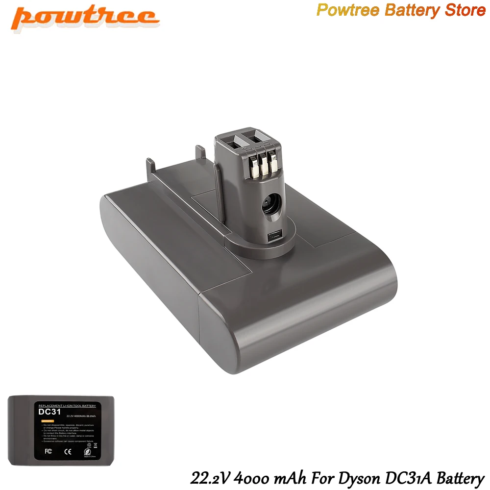 Литий-ионная вакуумная батарея Powtree DC31 (тип A) 22 2 в 4000 мАч для Dyson DC35 DC45 DC34 DC44 Animal
