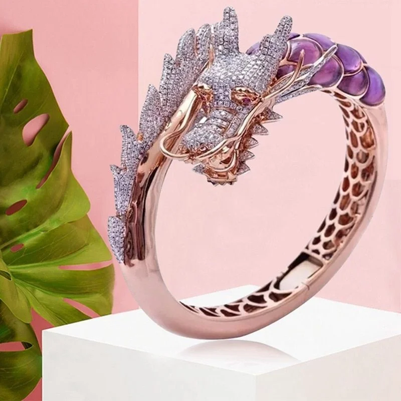 

Модное Стильное женское кольцо на палец с животным драконом ювелирное изделие обручальное кольцо из розового золота винтажный обручальный...