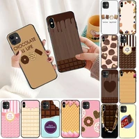 yndfcnb chocolate donut cover coque shell phone case for iphone 13 11 8 7 6 6s plus x xs max 5 5s se 2020 xr 11 pro cover