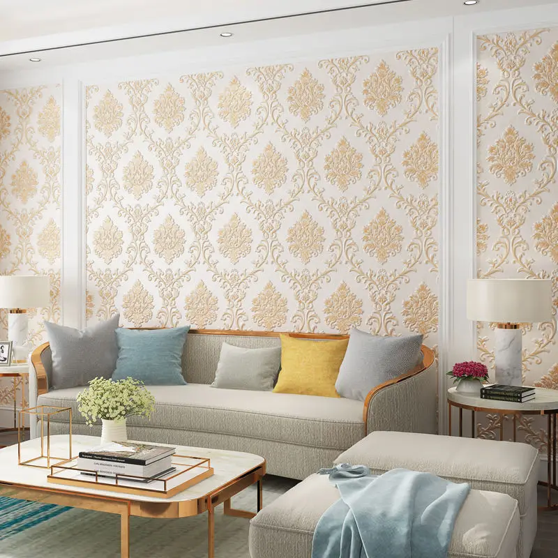 Утолщенный самоклеящийся Европейский нетканый декор для салона 3D комнаты обои