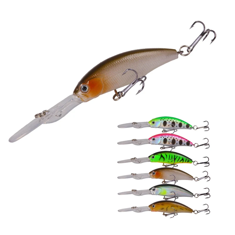 

1 шт., 10 см, 7,5 г, длинный язык, Жесткий гольян, рыболовные приманки плавающий, воблеры, кренкбейт, искусственные приманки для окуня, ловля щуки ...