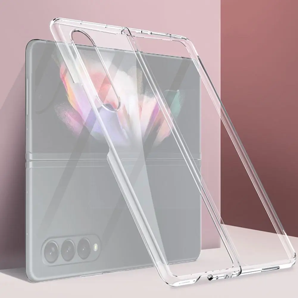 

Pc Transparent Phone For Z Fold3 Cover Ultra Thin Clear Protective Cover Folding Phone R1g2