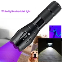 ultraviolet white light dual light retractable flashlight with mini ultraviolet light pet urine stain detector scorpion catcher