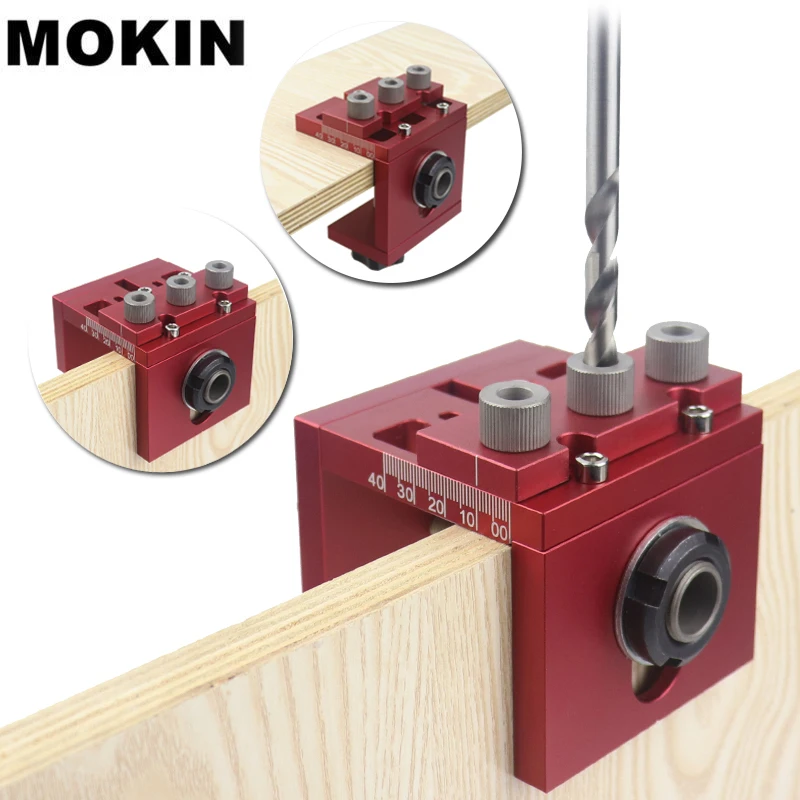 

Multifunction Woodworking Doweling Jig Kit Universal 6/8/10mm Drill Guide Hole Puncher Cabinet Furniture Assembly Household Tool