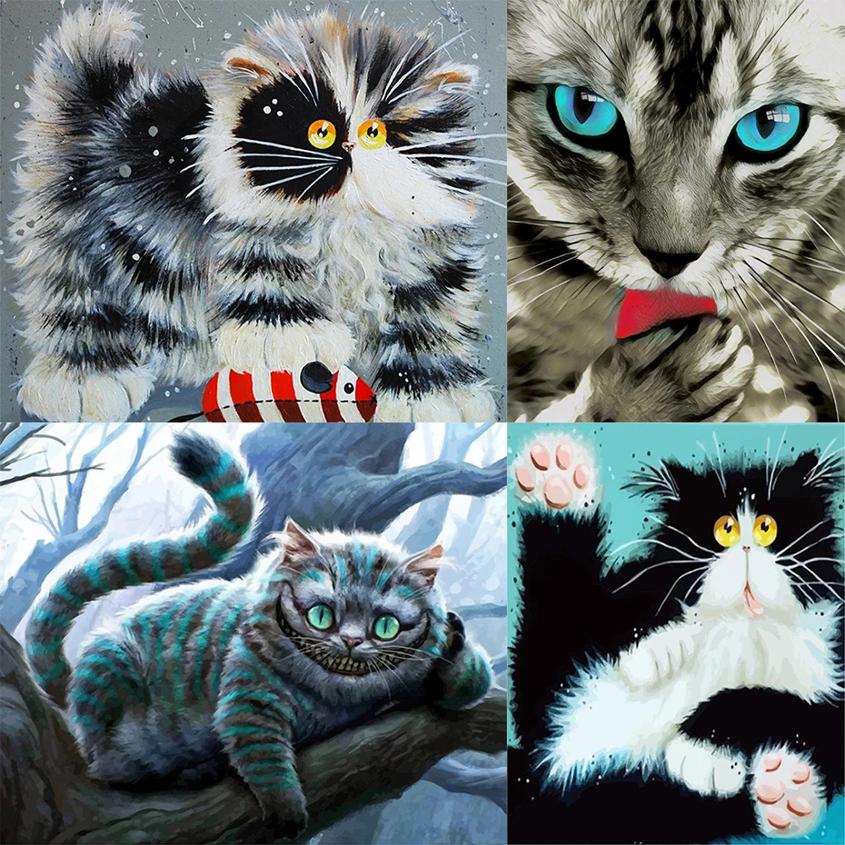 

tapb Cute Cat Animal Photo Oil Paint By Number Kits Drawing On Canvas Hand Painted Painting Unique Art Gift Home Decor