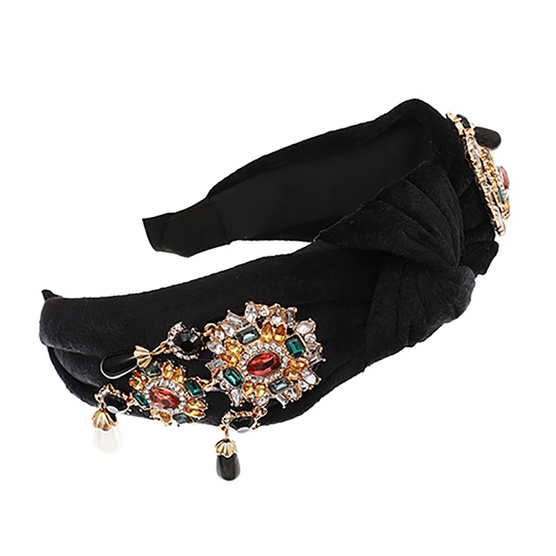 

ZHINI Модный этнический обруч для волос с имитацией жемчуга, повязка на голову, Эластичный Тюрбан, повязка для волос, аксессуары для женщин, свадебные украшения