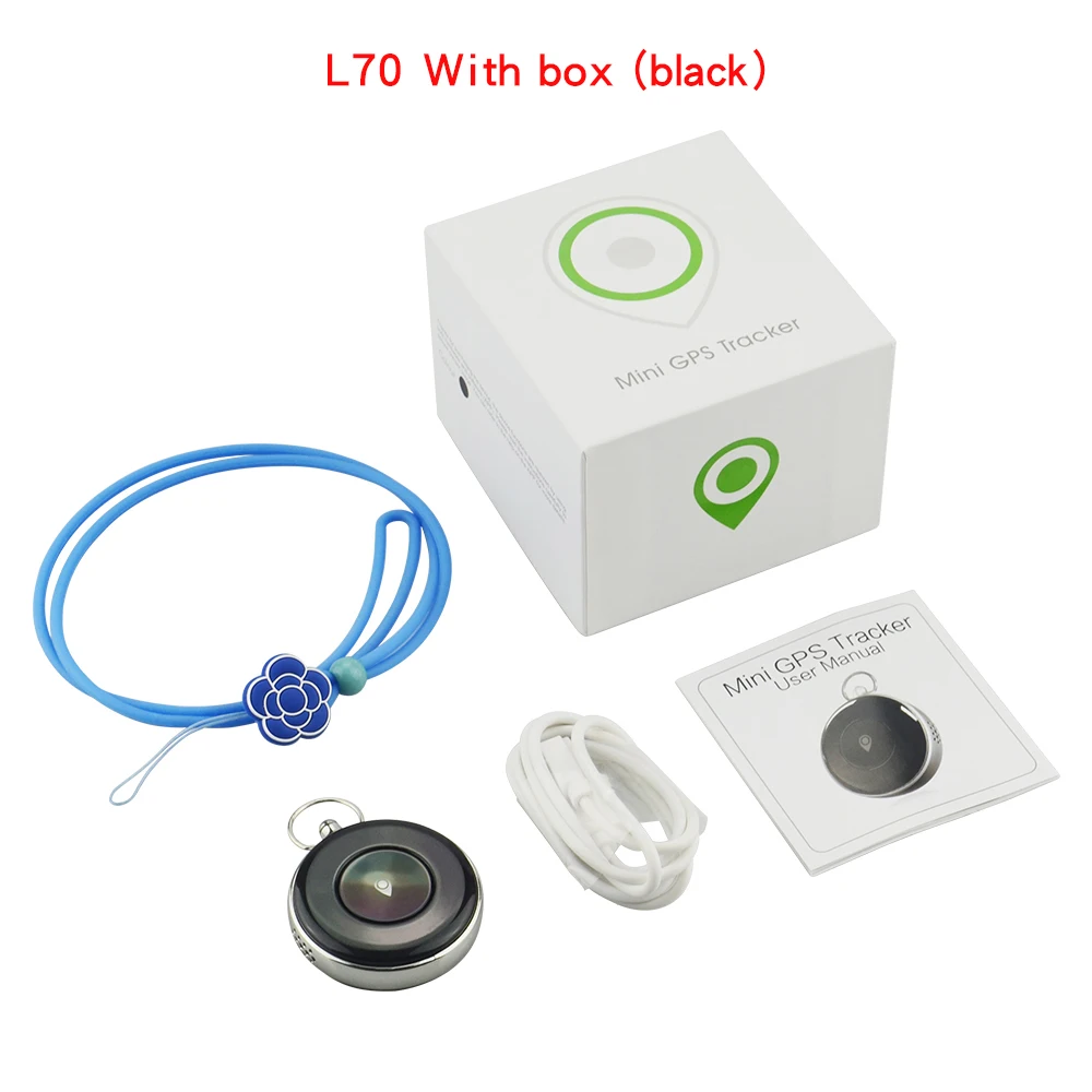 black with box Мини Смарт GPS трекер L70 для детей/взрослых/Eldly/Disabled устройство слежения в реальном времени с голосовым временем вещания SOS GEO-Fence - Цвет: black with box