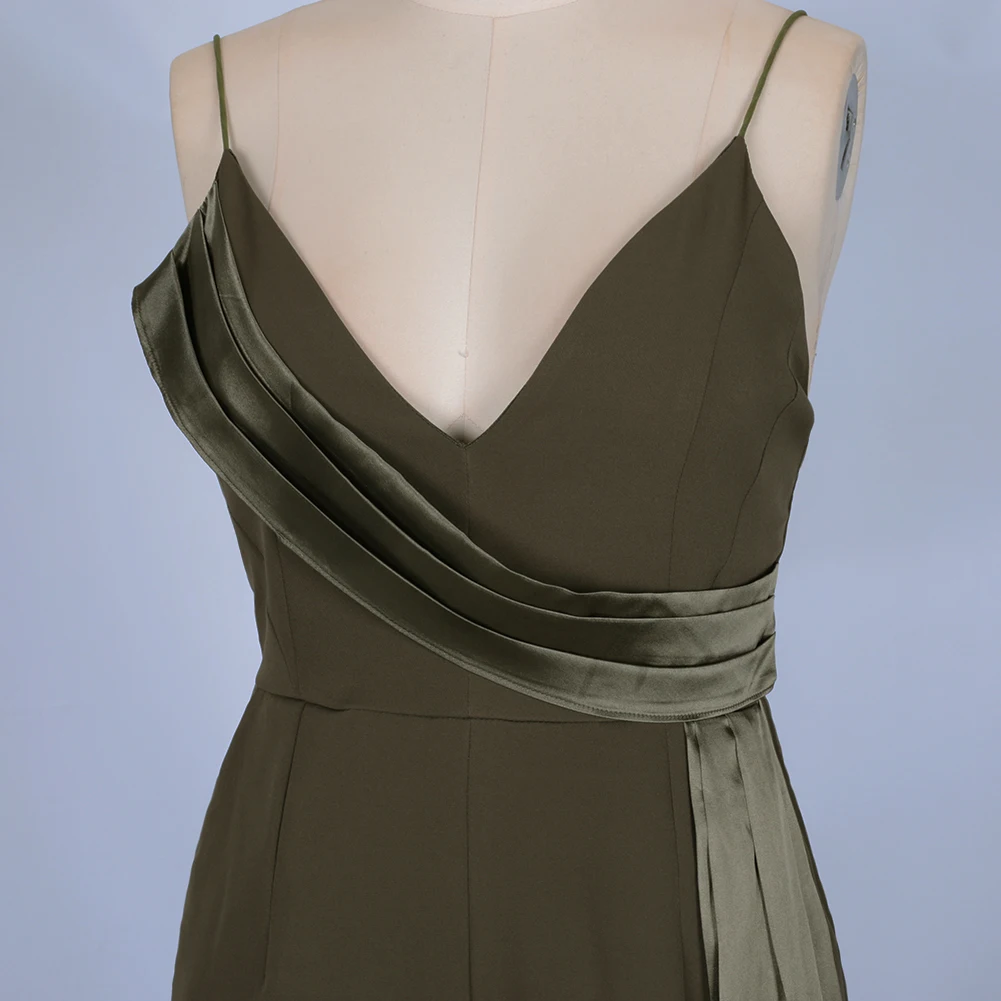 

Runway New Fashion Crepe Bikini Draped Jumpsuit 2021 Summer Women Green Celebrity Sexy Club Evening Party Jumpsuit