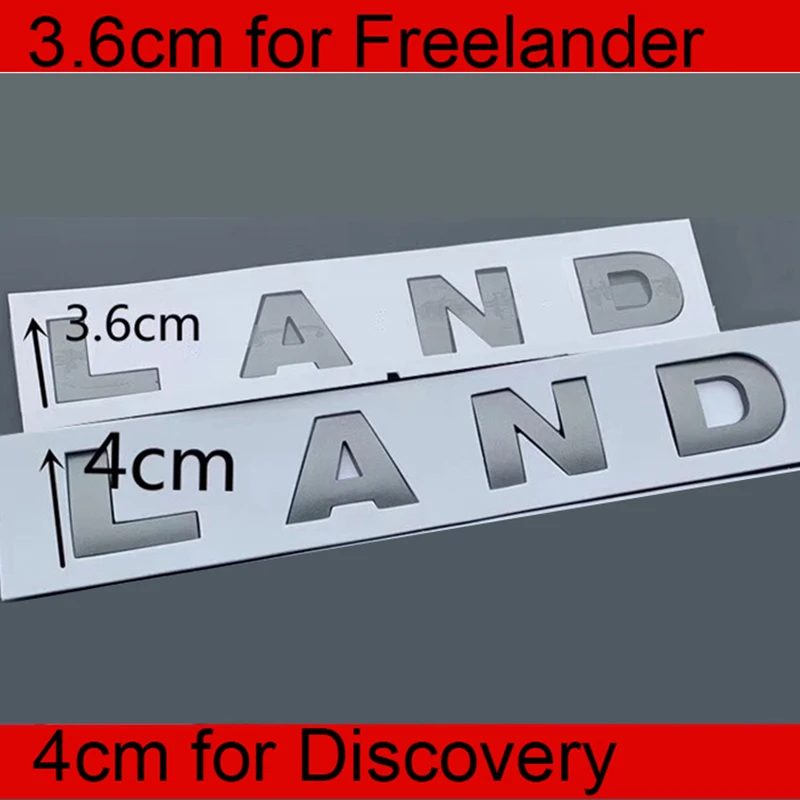 3,6 см, 4 см, буквенная Эмблема для Land Rover FREELANDER 2 3, обнаружение автомобиля, Стайлинг, переустановка капота, багажник, логотип, наклейка, серый