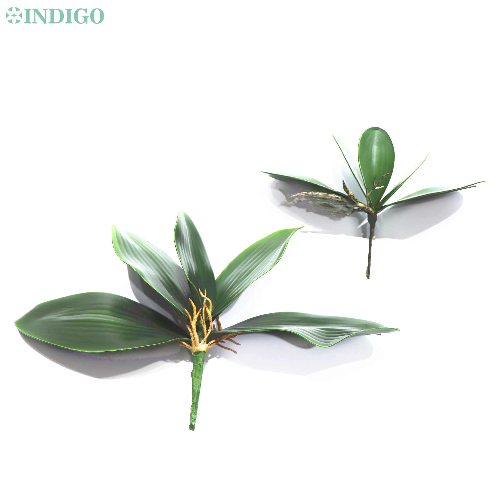 

INDIGO- 50pcs Phalaenopsis Leaf Real Touch Grass Green Artificial Orchids Leaves Wedding Floral Arrangment Accessories
