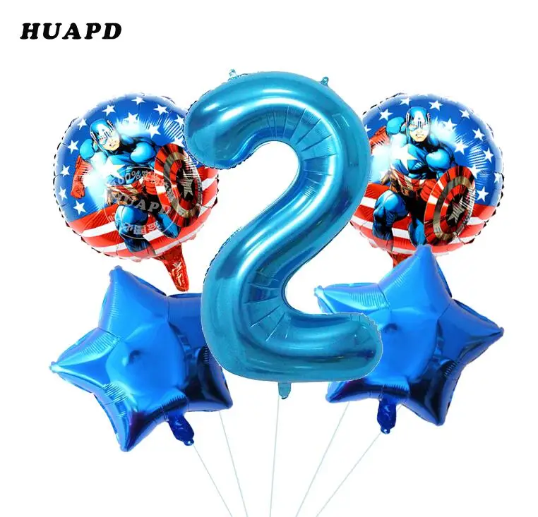 5 шт./лот воздушные шары из фольги супергероя 40 дюймов надувной шар с синим