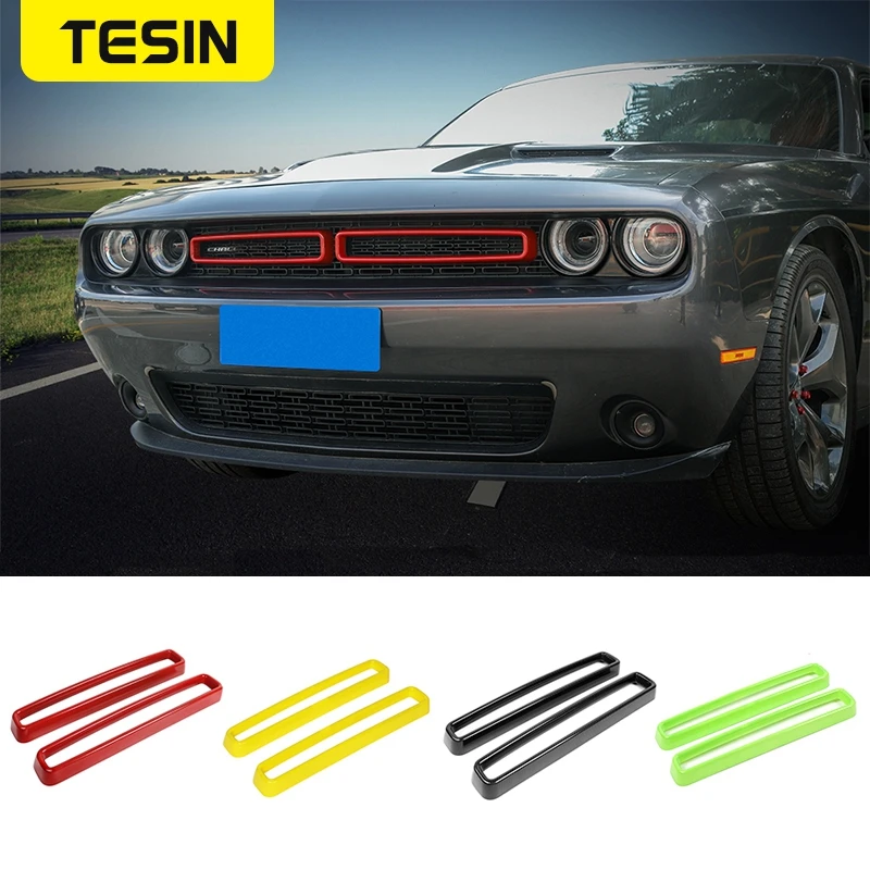 

TESIN Racing Grills for Dodge Challenger Car Grille Air conditioning Vent Decoration Cover for Dodge Challenger 2015+Accessories