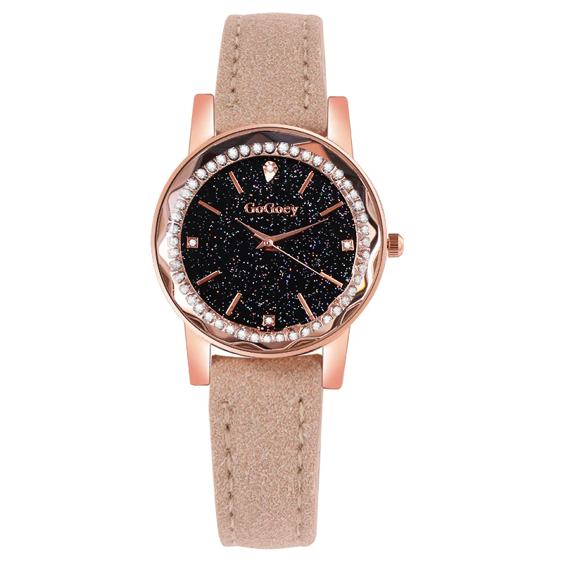 

Gogoey Luxury Sky Star Ladies Watches Rhinestone Fashion Casual Women's Watch Leather Band Cute Watch Women orologio donna Clock