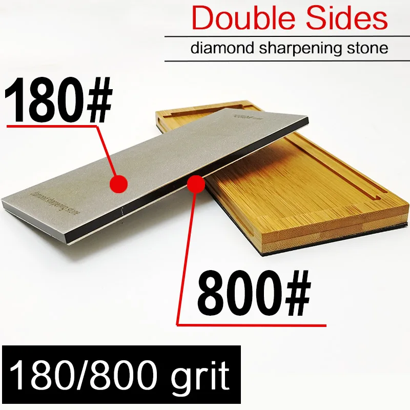 180 800 grit 80-3000 Алмазная двухсторонняя точилка для ножей Профессиональные кухонные инструменты заточка камней Шлифовка с бамбуковой основой - Цвет: 180 800 grit