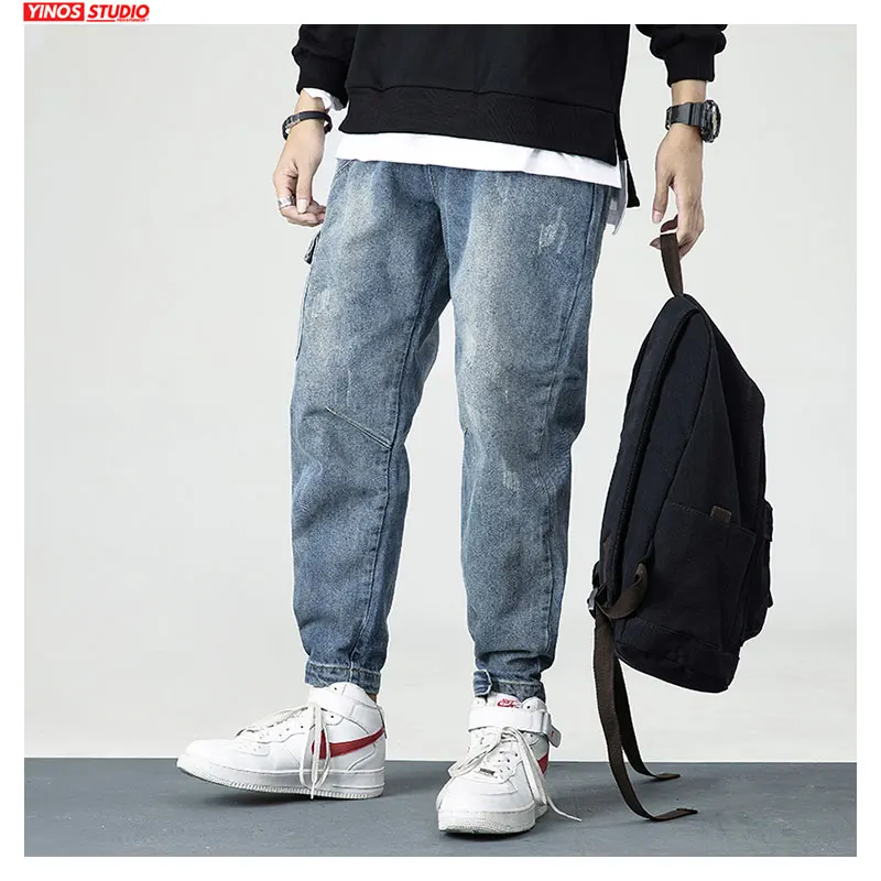 Дропшиппинг 2020 японские мужские брюки Твердые уличные карманные Denmin потертые