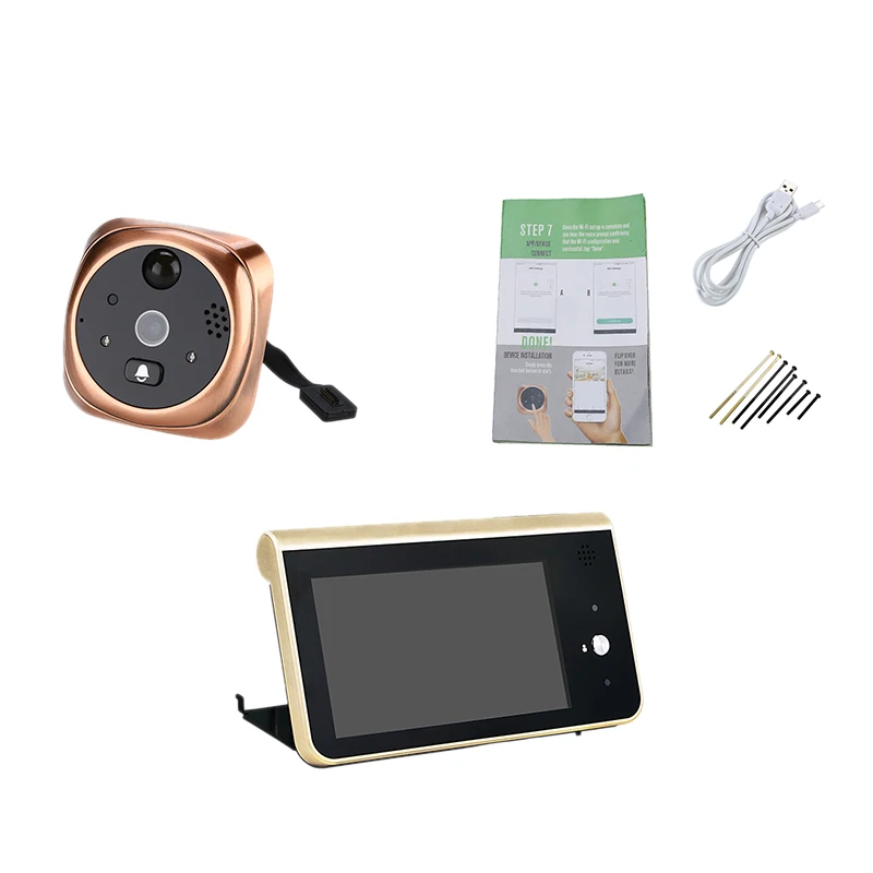 4 3 дюймов беспроводной дверной глазок камера видео визуальный домофон умный