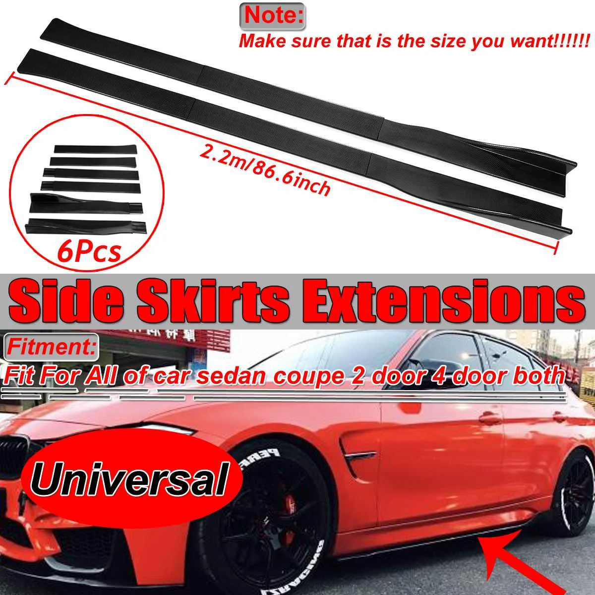 

Новый карбоновое волокно 2,2 м Универсальный Автомобильный боковой юбка расширения разветвители для Subaru для BMW для Benz сбоку юбка крылышко ка...