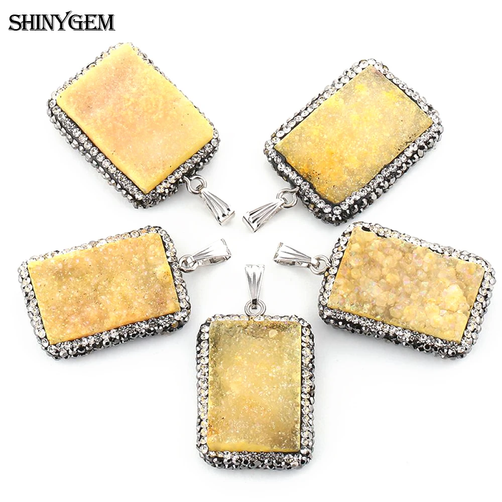 5 шт. прямоугольная чакра с натуральным кристаллом и микро инкрустацией циркония