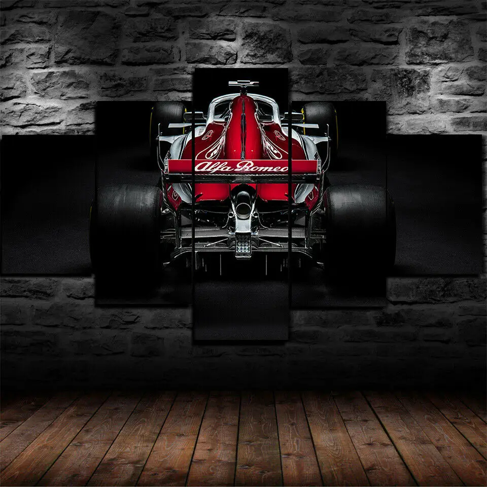 

Formula F1 Racing Car Race Modular 5 Pieces Wall Art Canvas Posters Paintings for Living Room Home Decor Pictures Decoration