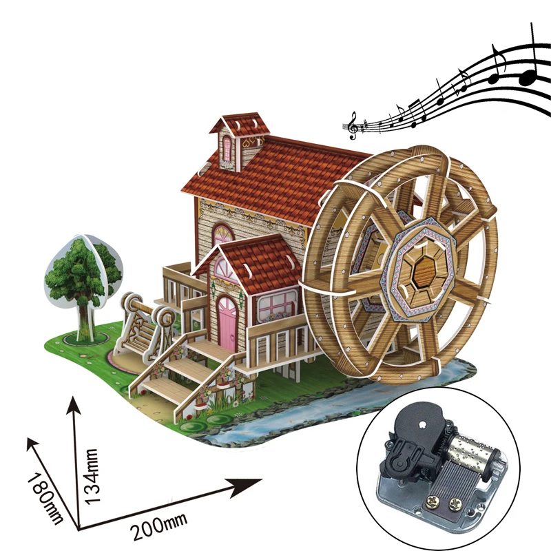 3D Бумажная музыкальная шкатулка Robotime модель дома сделай сам пазл музыкальные