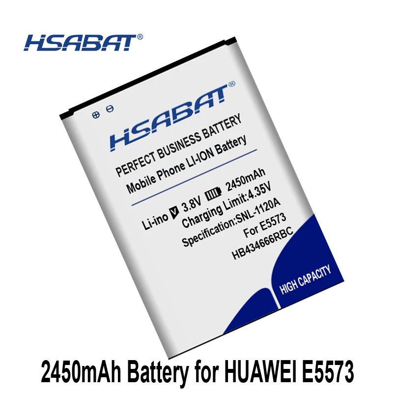 HSABAT HB434666RBC 2450 мА/ч, Батарея для huawei E5573 E5573S E5573S-32 E5573S-320 E5573S-606 E5573S-806