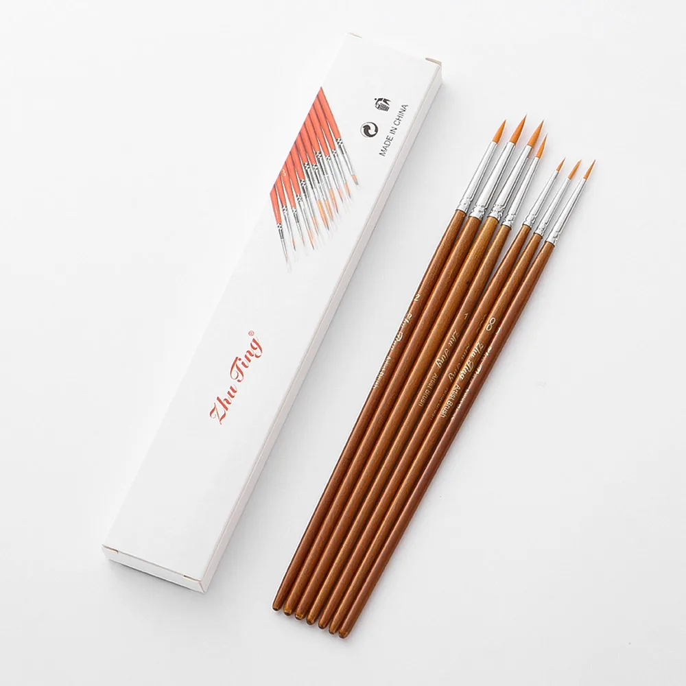 Набор кистей для рисования набор из 7 нейлоновых и круглых акварелью|Кисти