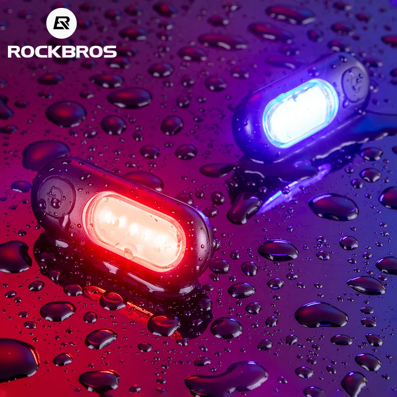 ROCKBROS-luz trasera para bicicleta, resistente al agua, 250 mAh, recargable vía USB, luz de advertencia para correr, accesorios para bicicleta de montaña y carretera
