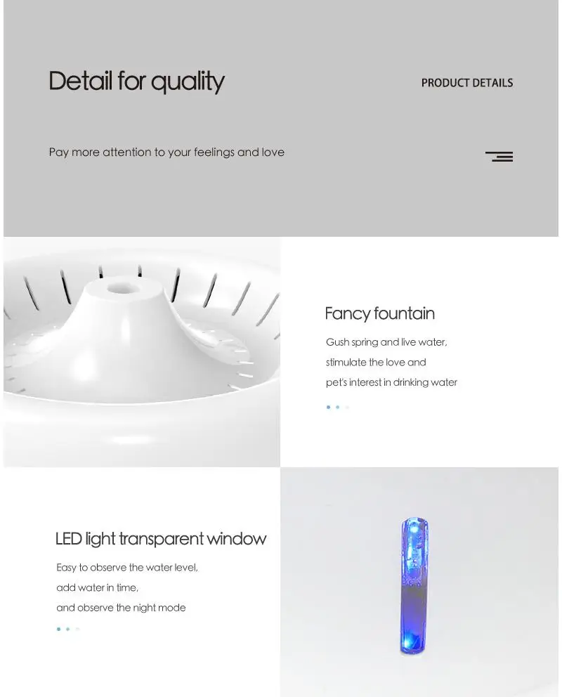 

2.5L Automatic Cat Water Fountain LED Electric Mute Water Feeder USB Dog Pet Drinker Bowl Pet Drinking Dispenser For Cat Dog