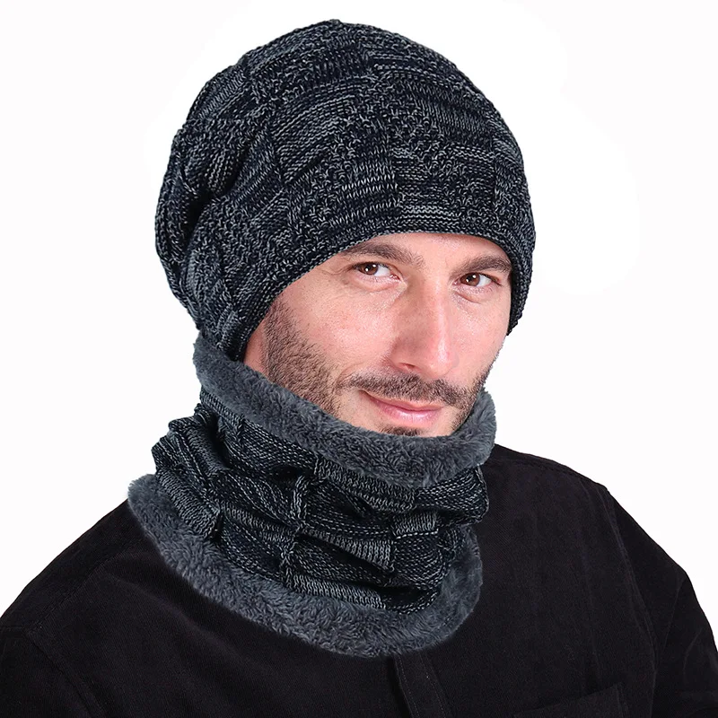 Мужские зимние вязаные быстрорастворимые теплые облегающие шапки унисекс из