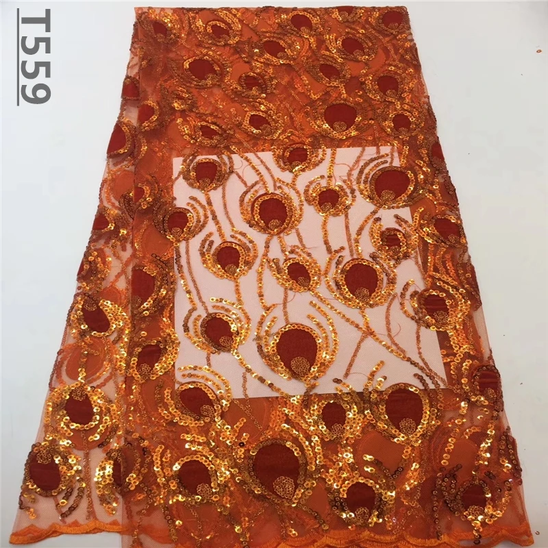 Nigerian Velvet Lace Fabric 2019 High Quality African Sequins Net Wedding French Tulle Material For Dress | Дом и сад