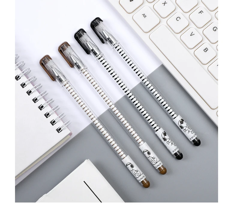 12pcs/set Cute cartoon Gel Pen 0.35mm Black Ink Neutral Pen Kawaii Korean Stationery for student writing bullet journal supplies