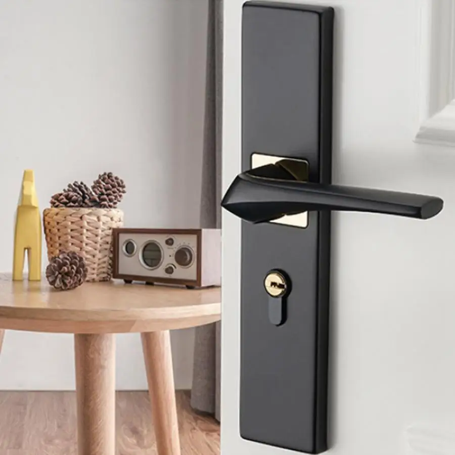 Дверной замок для спальни Простой алюминиевый внутри деревянная дверь бесшумный