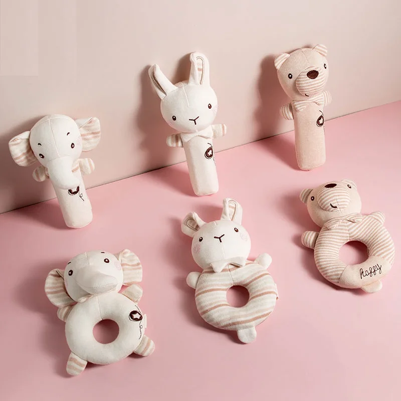 

Newborn Baby Rattle Toys 0-12 Months Cute Cartoon Animal Baby Plush Toy Hand Bell Mobiles Infant Toddler Early Educational Toys