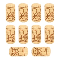 10pcsset wooden sealing caps wine stoppers gadgets bottle plug straight wood corks bar tools