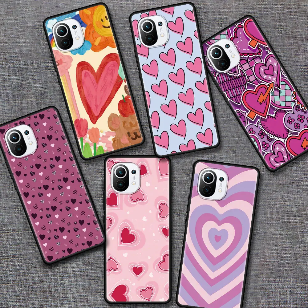 

Phone Case for Xiaomi Mi 10T Pro Note 10 11 Lite 5G 9T A2 8 Lite CC9 11Ultra CC9E 9 Soft Bag Love Heart
