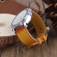 vintage yellow handmade band men watchband for panerai 20mm 22mm 24mm leather watch straps male replacement bands wist bracelet