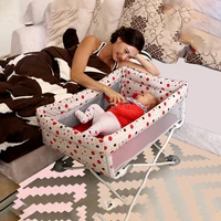 baby bed foldable portable mini crib with mosquito net headboard with roller baby nest for newborn travel