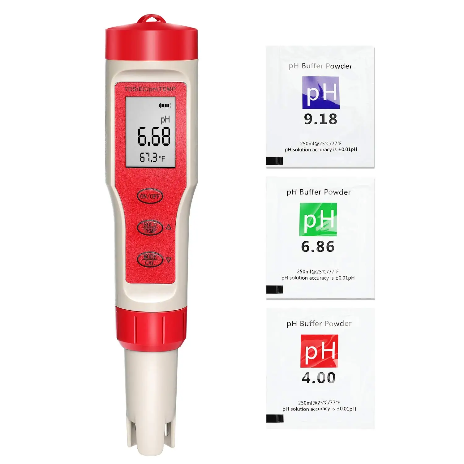

4 in 1 Water Quality Tester PH/EC/TDS/Temperature Meter Monitor Tester for Drinking Water, Pool, Lab, Food Processing, Aquarium