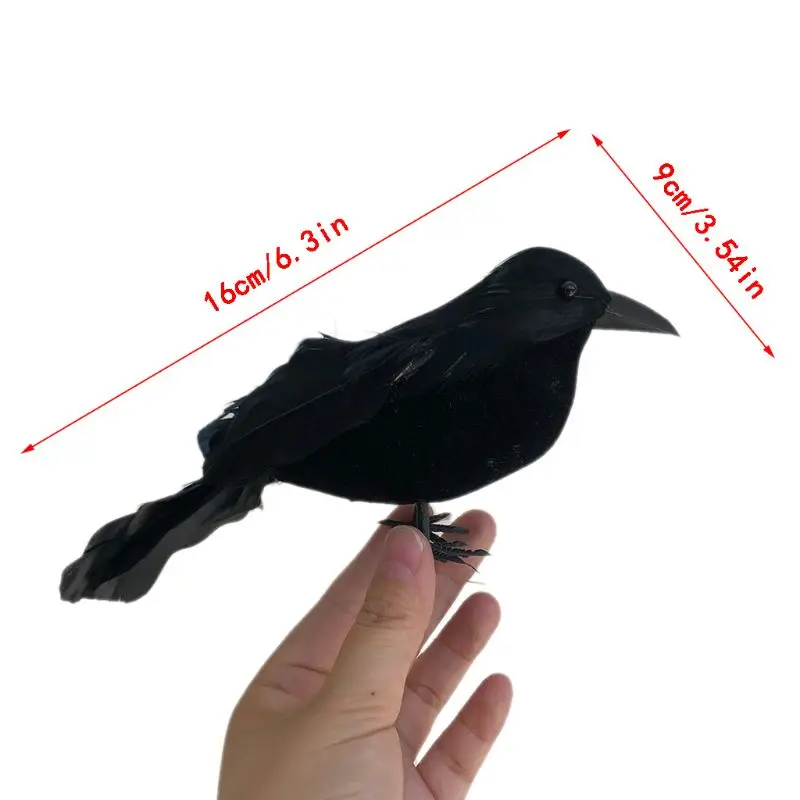 

6Pcs/set Realistic Black Ravens Halloween Party Decor Movie Prop Fake Crow