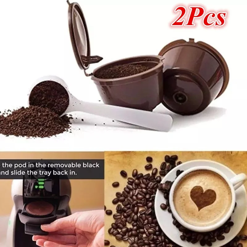 

2Pcs Reusable Coffee Capsule Cup Filter for Nescafé Dolce Gusto Models Refillable Filters Baskets
