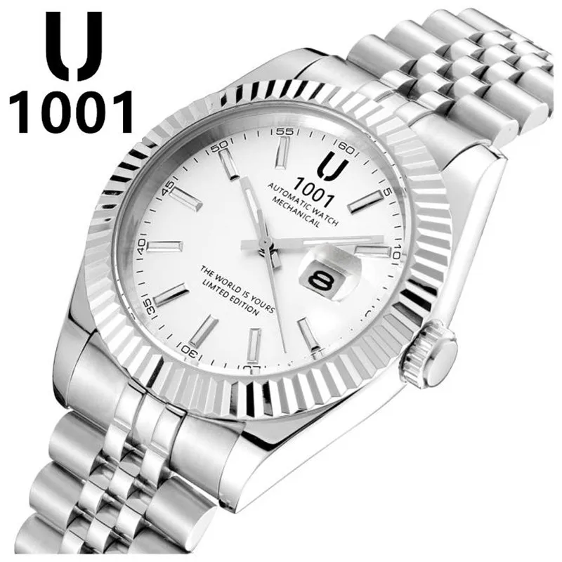 Новые мужские часы 41 мм с автоматическим перемещением из нержавеющей стали 2813