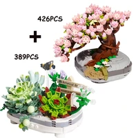 loz flowers bonsai blocks plant pot bouquet constructor friends construction city flower block toy building girls game gift