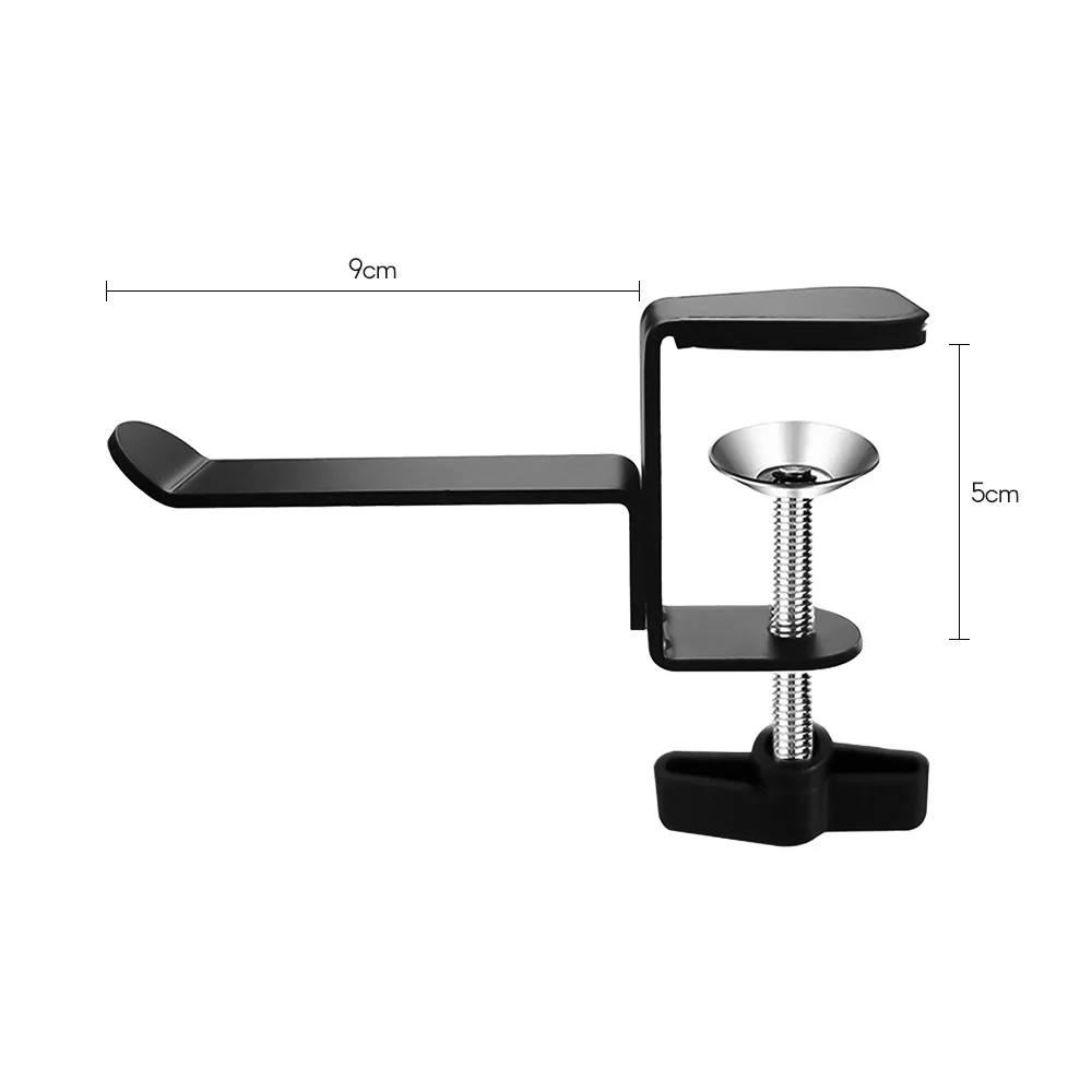 

Universal Headphone Hanger Desk Mount Headset Holder Under Desk Headphones Stand Hook Aluminum Alloy